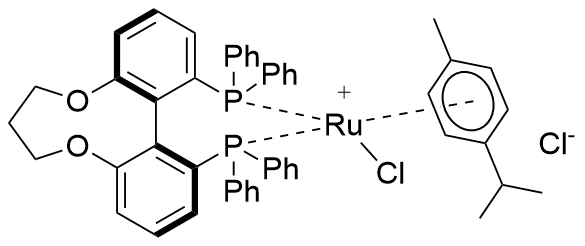 Chloro{(S)-(+)-1,13-bis(diphenylphosphino)-7,8-dihydro-6H-dibenzo[f,h][1,5]dioxonin}(p-cymene)ruthenium(II) chloride, [RuCl(p-cymene)(S-C3-tunephos)]Cl